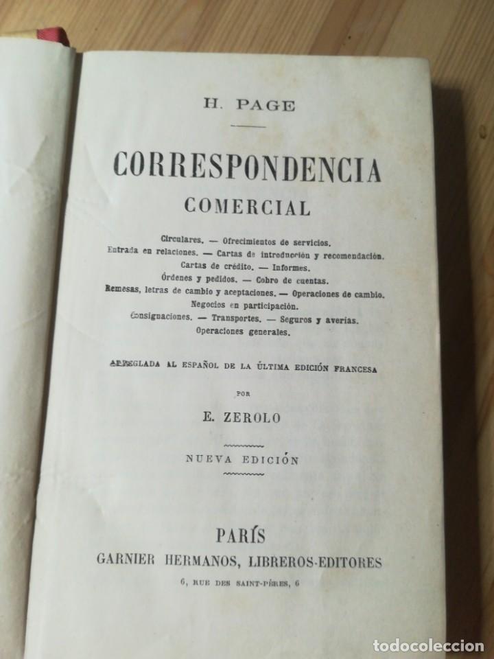 Libros antiguos: Correspondencia comercial h. Page - Foto 2