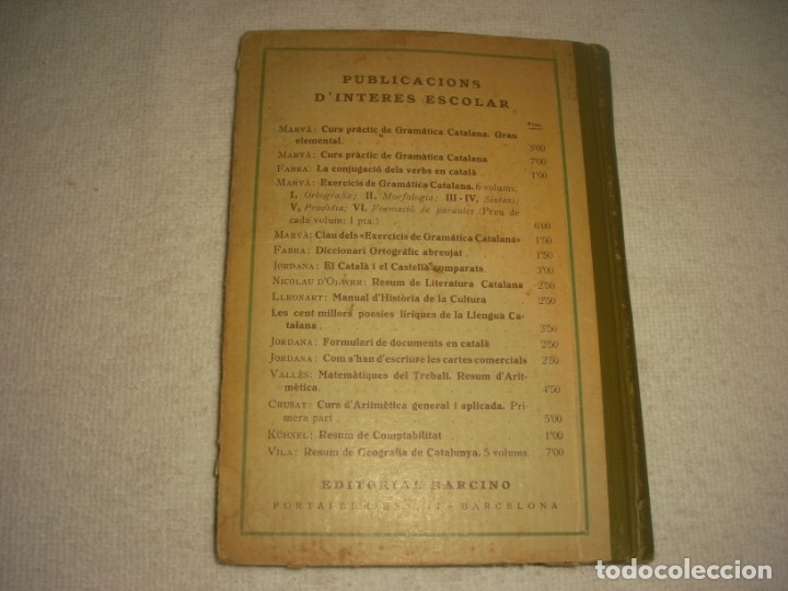Libros antiguos: CURS PRACTIC DE GRAMATICA CATALANA GRAU ELEMENTAL . JERONI MARVA . 1933 - Foto 2