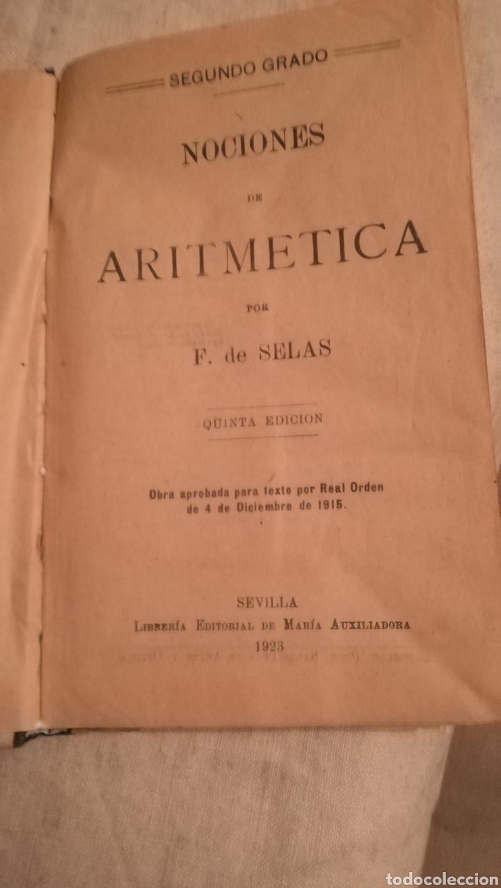 Libros antiguos: Aritm&eacute;tica, libro de 1923 - Foto 3