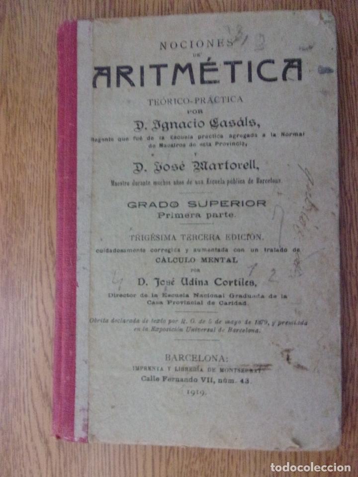 Libros antiguos: NOCIONES DE ARITM&Eacute;TICA. - Foto 1