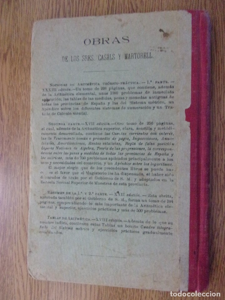 Libros antiguos: NOCIONES DE ARITM&Eacute;TICA. - Foto 2