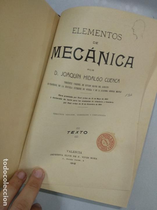 Libros antiguos: Elementos de mecanica - 1912 - Foto 2