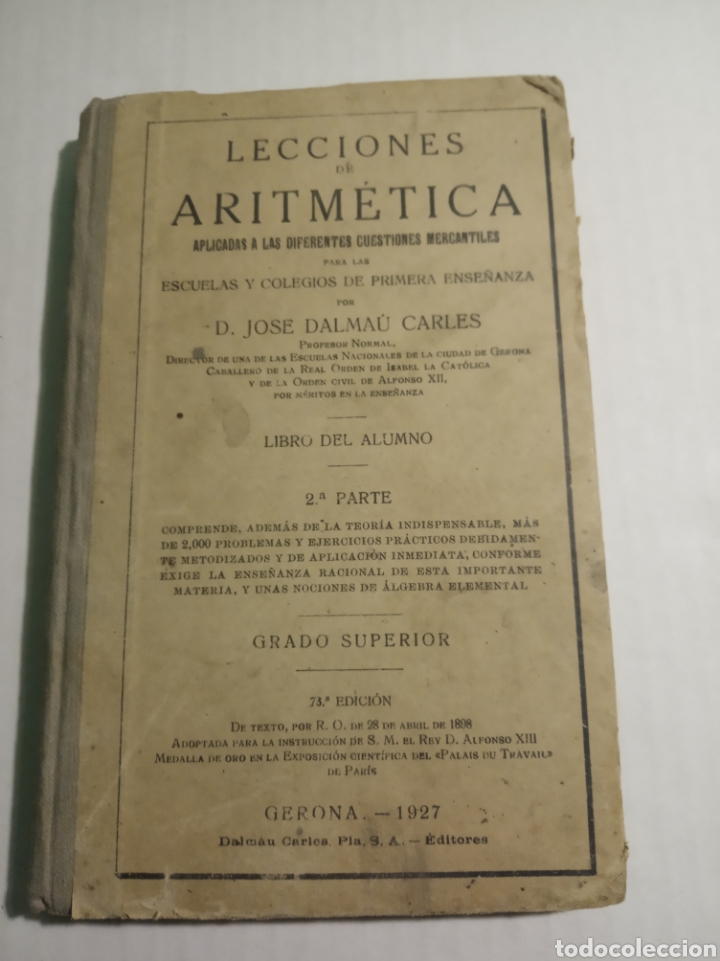 Libros antiguos: Lecciones de aritm&eacute;tica - Foto 1