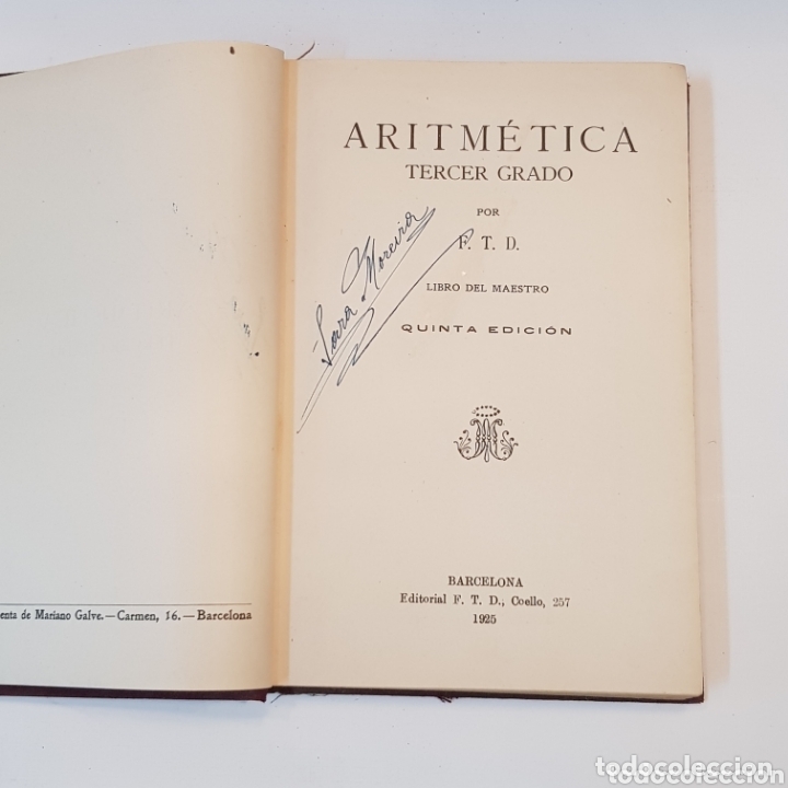 Libros antiguos: ARITMETICA TERCER GRADO 1925 LIBRO DEL MAESTRO - Foto 2