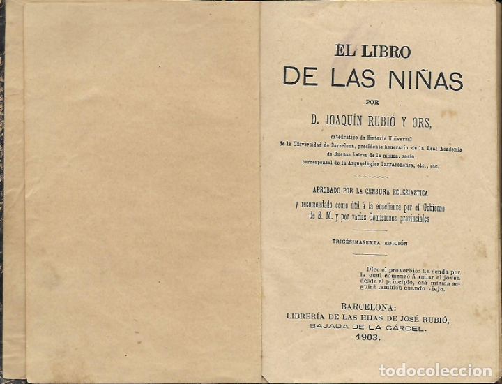 Libros antiguos: El libro de las ni&ntilde;as. AMV. - Foto 1