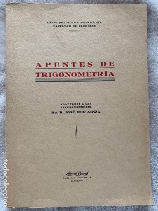 Libros antiguos: Apuntes de trigonometr&iacute;a - Foto 1