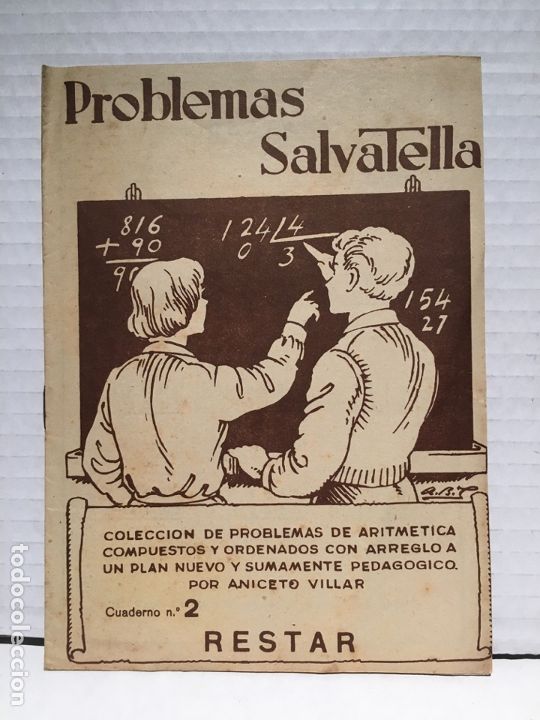 Antiquarische B&uuml;cher: ANTIGUO CUADERNO DE EJERCICIOS DE RESTAR SALVATELLA A&Ntilde;O 1959