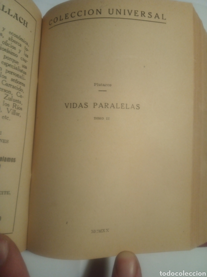 Libros antiguos: Vidas paralelas,grandeza y decadencia de los romanos.Tomos I y II en un libro - Foto 6 - 182501198