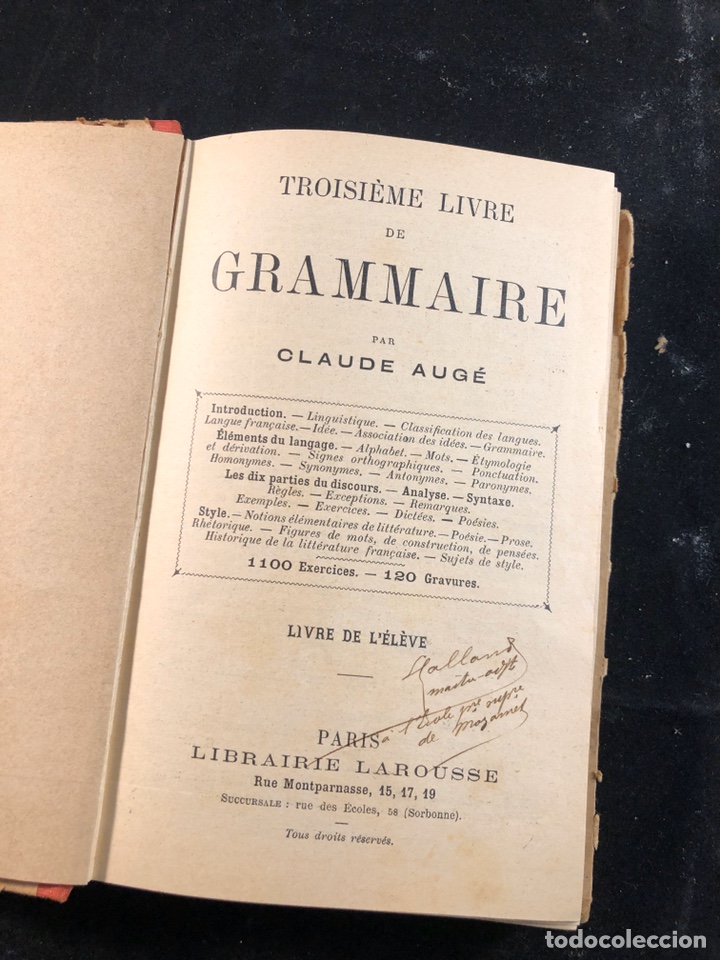 Libros antiguos: Libro de gram&aacute;tica Claude auge - Foto 2