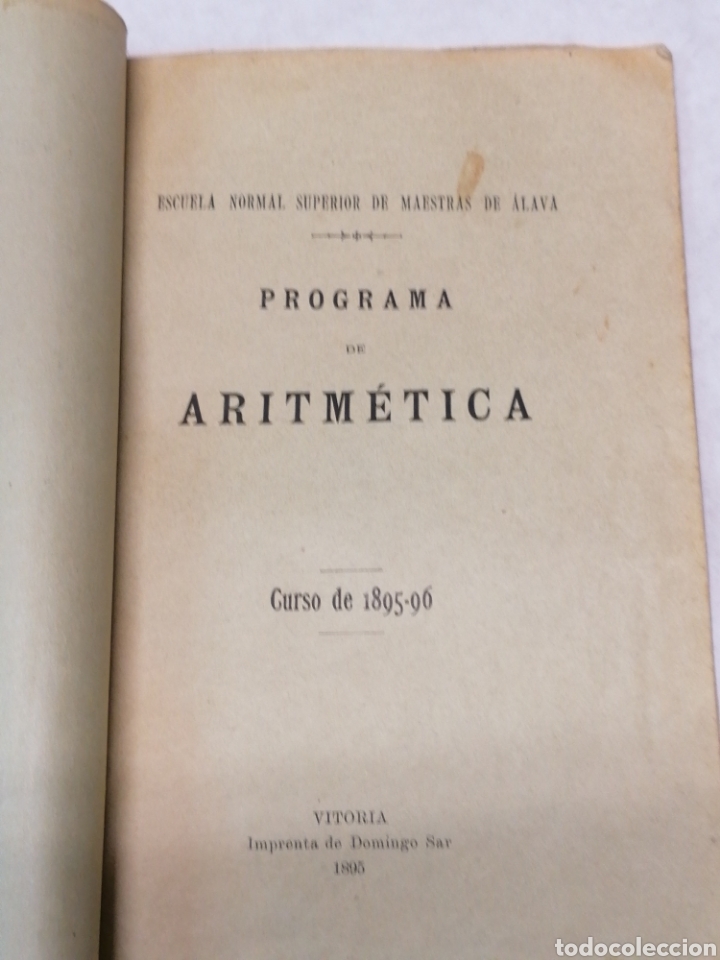 Libros antiguos: Programa educativo &Aacute;lava 1895/96 - Foto 3
