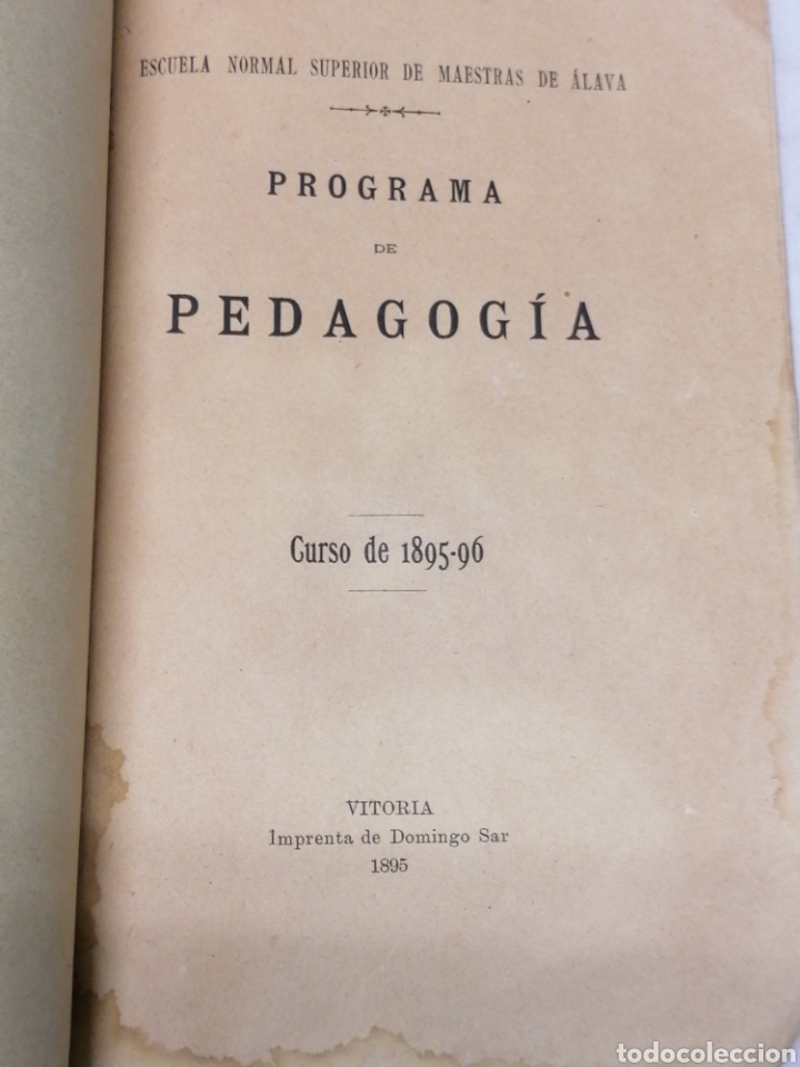 Libros antiguos: Programa educativo &Aacute;lava 1895/96 - Foto 5