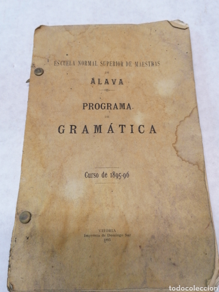 Libros antiguos: Programa educativo &Aacute;lava 1895/96 - Foto 1