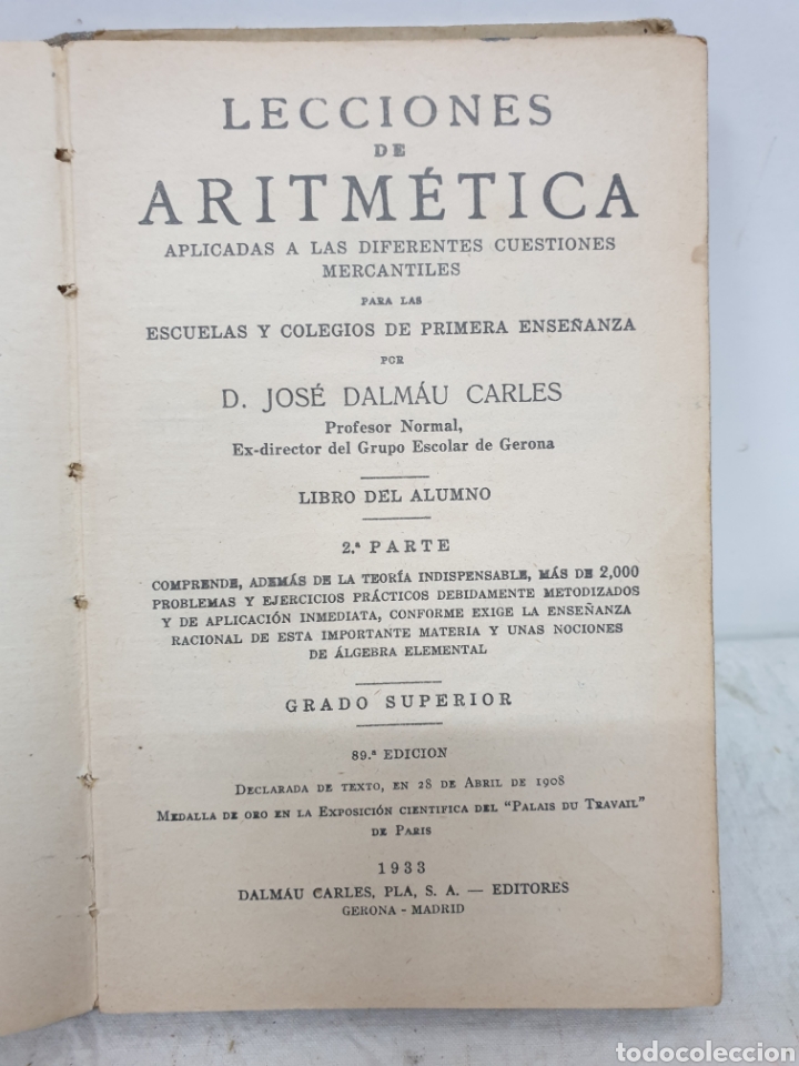 Libros antiguos: LECCIONES DE ARITM&Eacute;TICA 1933 - Foto 5