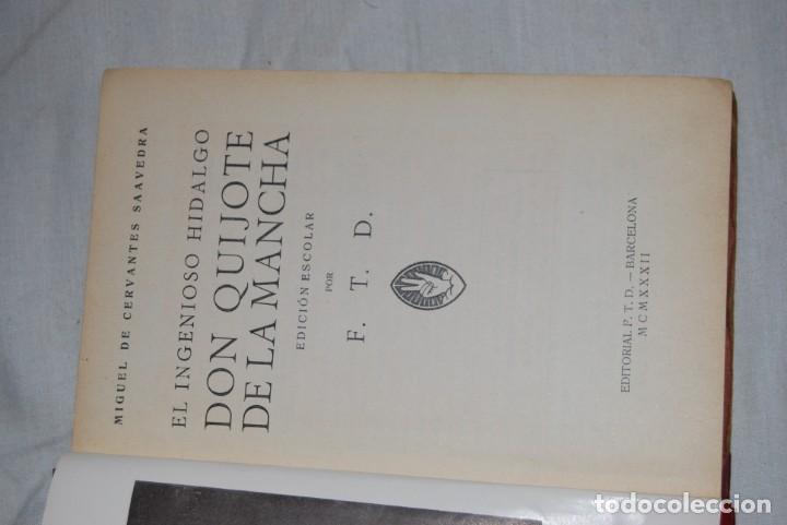 Libros antiguos: DON QUIJOTE EDICI&Oacute;N ESCOLAR - Foto 3