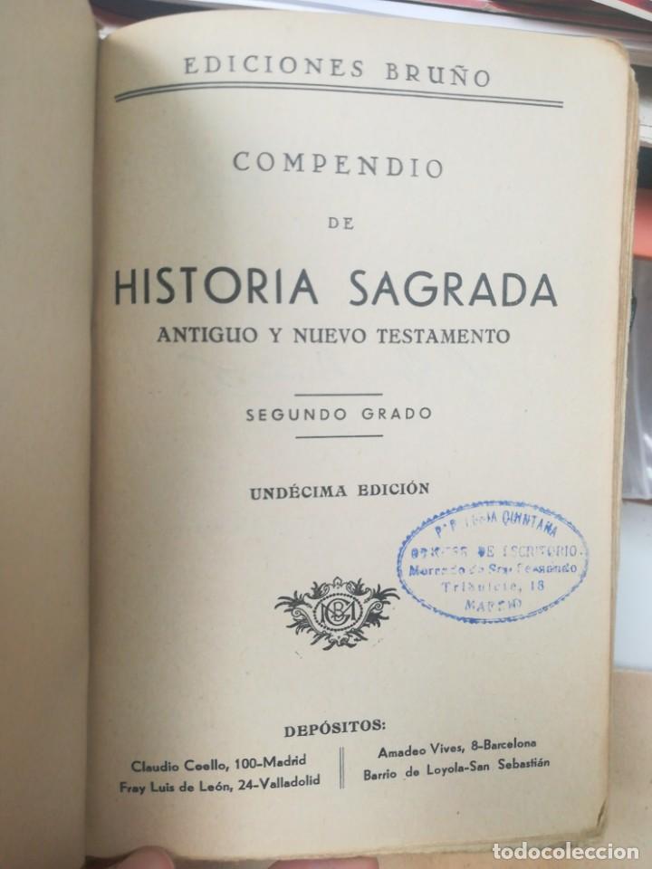 Libros antiguos: Historia sagrada. BRU&Ntilde;O - Foto 2