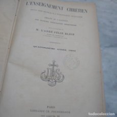 Libros antiguos: AÑO 1895 L'ENSEIGNEMENT CHRETIEN, REVUE SEMI-MENSUELLE D'ENSEIGNEMENT SECONDAIRE PRPM CB1