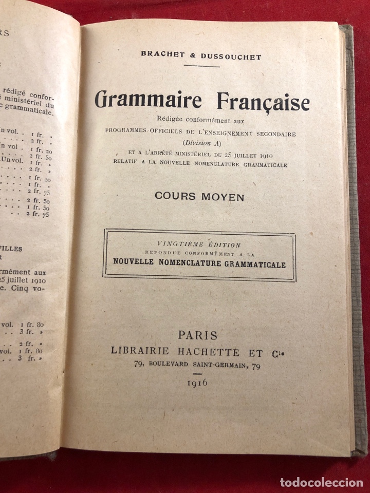 Libros antiguos: Grammaire fran&ccedil;aise - Foto 2