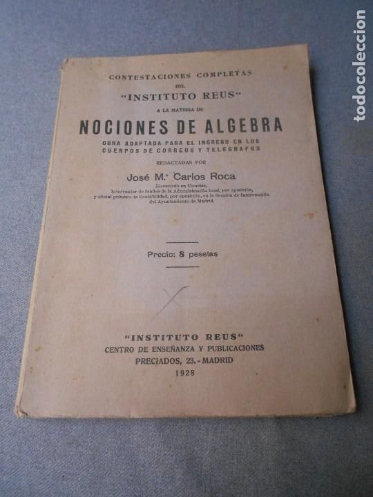 Libros antiguos: NOCIONES DE ALGEBRA - Foto 1