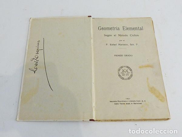Libros antiguos: Libro Geometr&iacute;a elemental (1925) - Foto 2