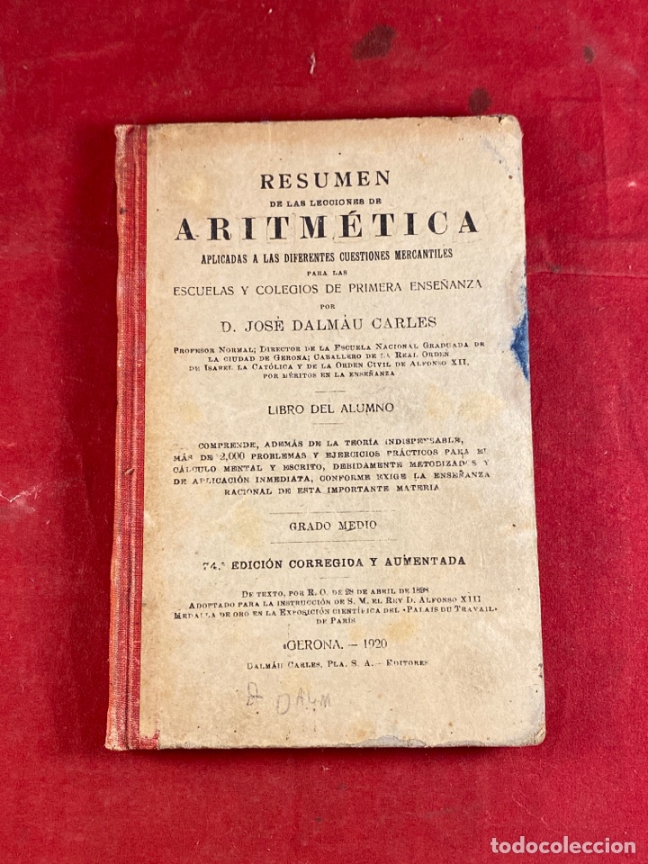 Libros antiguos: RESUMEN DE ARITM&Eacute;TICA 1920 - Foto 1
