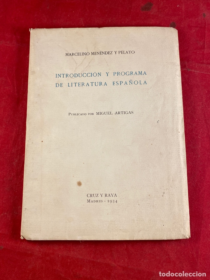 Libros antiguos: INTRODUCCI&Oacute;N Y PROGRAMA DE LITERATURA ESPA&Ntilde;OLA - Foto 1