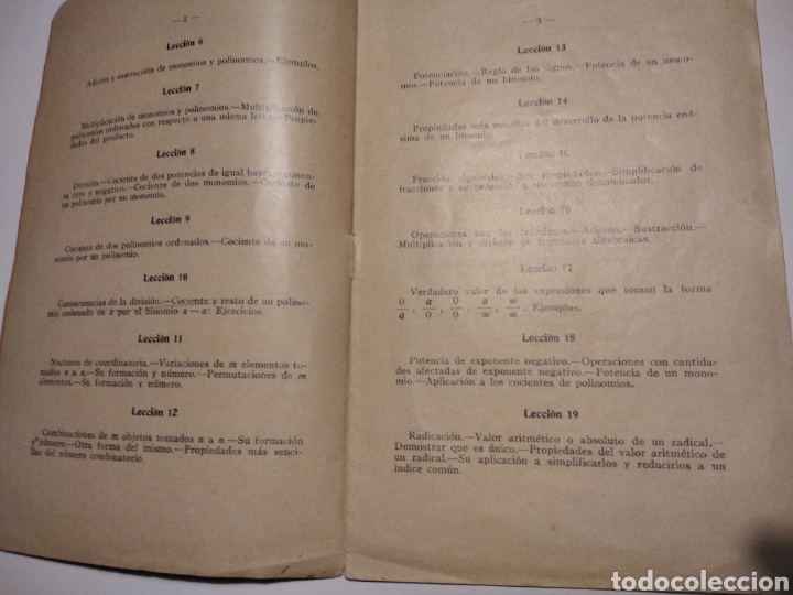 Libros antiguos: Programa de &Aacute;LGEBRA Y TRIGONOMETR&Iacute;A 1933 - Foto 4