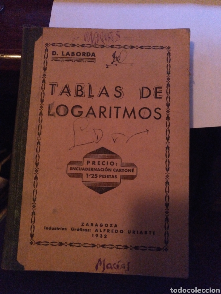 Libros antiguos: Logaritmos Zaragoza 1932 - Foto 1