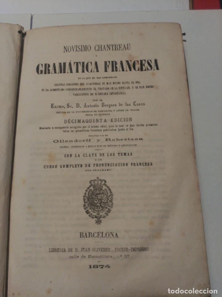 Libros antiguos: Novisimo Chantreau o Gramatica Francesa - Foto 1