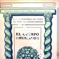 Libros antiguos: EDICIÓN ECONOMICA DE TEXTOS PARA LA ESCUELA MODERNA - EL CUERPO HUMANO - AÑO 1936. Lote 237139210