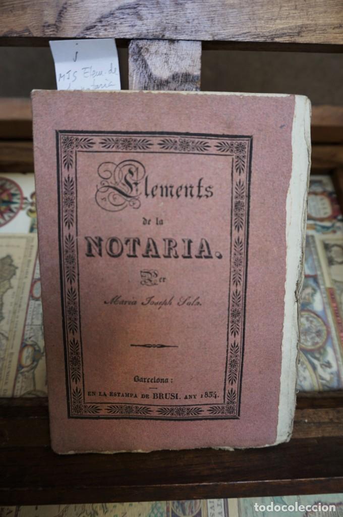 Libros antiguos: maria joseph sala.elements de la notaria - Foto 1