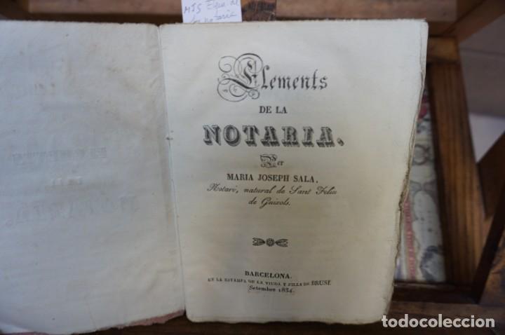 Libros antiguos: maria joseph sala.elements de la notaria - Foto 2