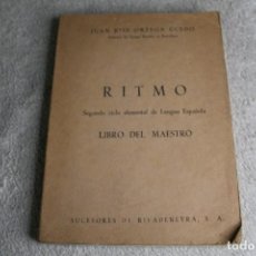 Libros antiguos: RITMO LIBRO DEL MAESTRO SEGUNDO CICLO ELEMENTAL DE LENGUA ESPAÑOLA 1962