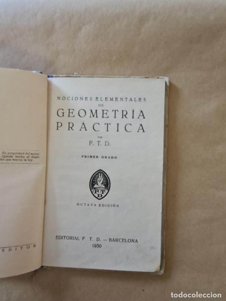 Libros antiguos: Geometr&iacute;a. Primer grado - Foto 4