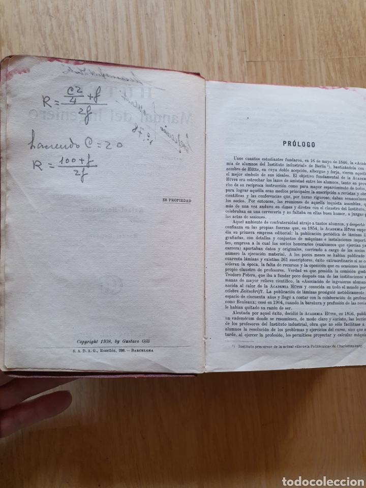 Libros antiguos: Manual del ingeniero. 1938 - Foto 2