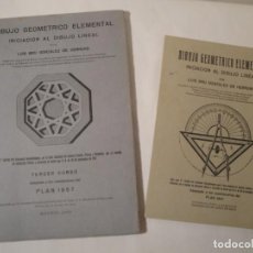 Libros antiguos: DIBUJO GEOMÉTRICO ELEMENTAL. LUIS BRU. (LIBRO Y LÁMINAS). INICIACIÓN AL DIBUJO LINEAL. PLAN 1957. Lote 269509573