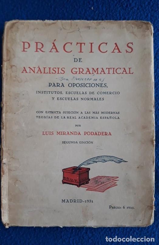 Libros antiguos: PR&Aacute;CTICAS DE AN&Aacute;LISIS GRAMATICAL - LUIS MIRANDA PODADERA - Foto 1