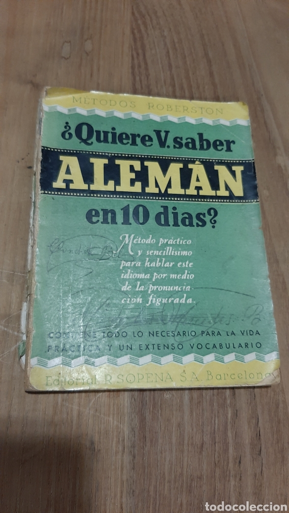 Old books: METODO ROBERTON &iquest;QUIERE SABER ALEM&Aacute;N EN 10 DIAS? SOPE&Ntilde;A BARCELONA 1936