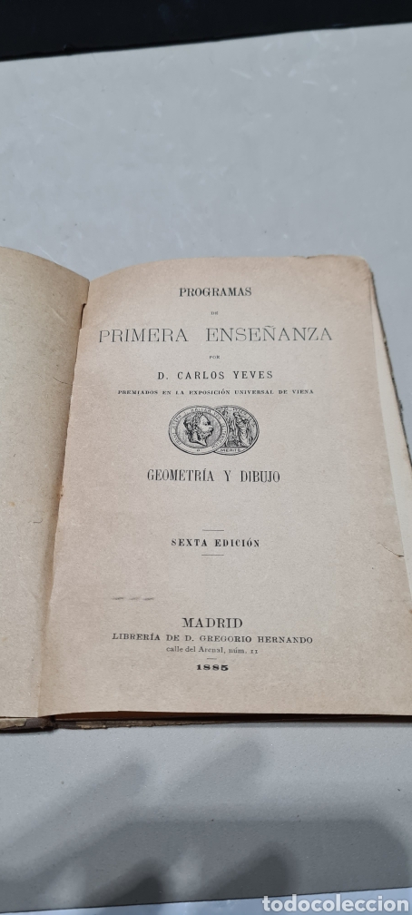 Libros antiguos: Programas de primera ense&ntilde;anza GEOMETR&Iacute;A Y DIBUJOS sexta edici&oacute;n - Foto 2