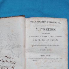 Libros antiguos: OLLENDORFF REFORMADO - NUEVO MÉTODO ADAPTADO AL INGLES - CÁDIZ 1852. Lote 301950058
