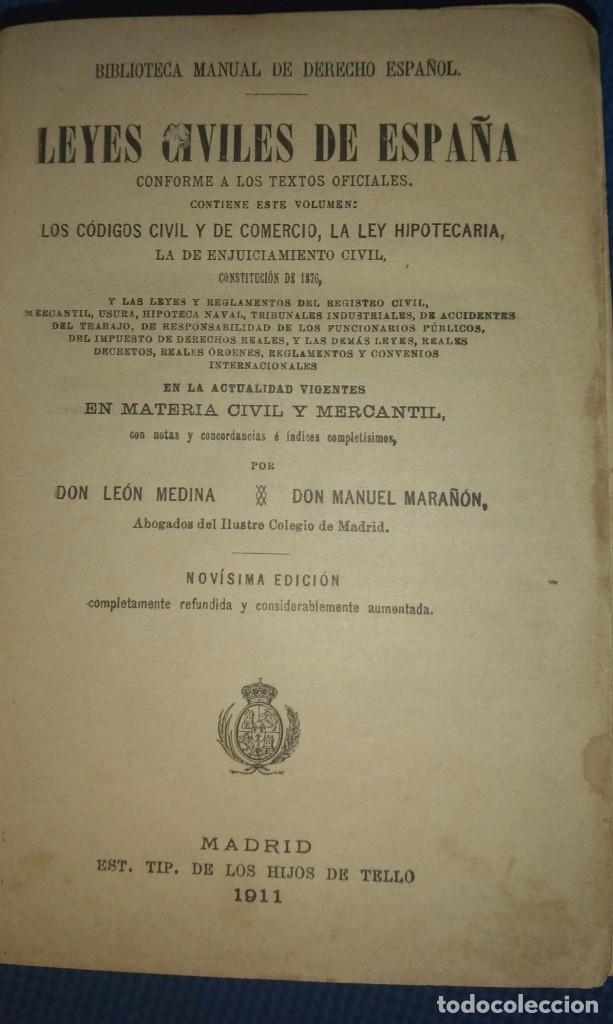 Libros antiguos: LEYES CIVILES DE ESPA&Ntilde;A - Foto 3