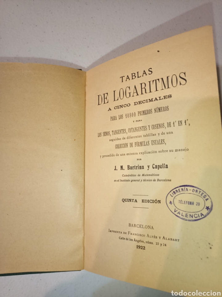 Libros antiguos: Tablas de logaritmos - Foto 5