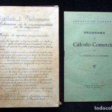 Libros antiguos: CALCULO COMERCIAL. JOSÉ BUSQUETS + PROGRAMA. LIBRERIA BOSCH, 1930. LEER