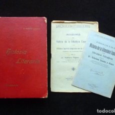 Libros antiguos: RESUMEN DE HISTORIA LITERARIA. VICTORIANO POYATOS Y ATANCE. 7ª ED. + 2 PROGRAMAS. VALENCIA, 1926