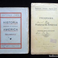 Libros antiguos: HISTORIA DE AMÉRICA + PROGRAMA. ANTONIO JAEN, 1927
