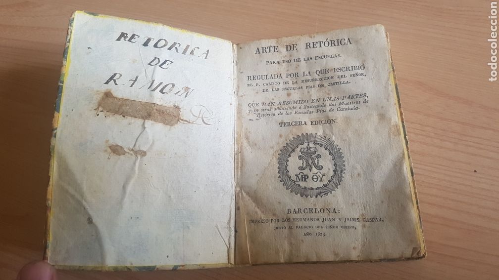 Antiquarische B&uuml;cher: ARTE DE RET&Oacute;RICA 1823 3&deg; EDICI&Oacute;N 15,5 X 11 CM