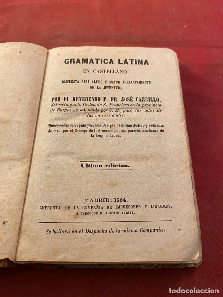 Libros antiguos: GRAM&Aacute;TICA LATINA 1864 - Foto 1
