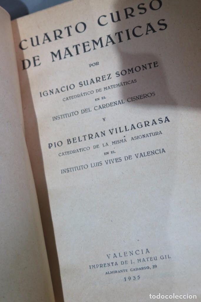 Libros antiguos: 1935.- CUARTO CURSO DE MATEMATICAS - Foto 2