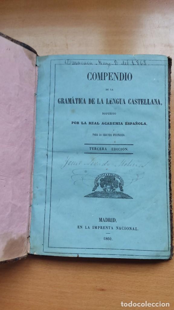 Libros antiguos: COMPENDIO DE LA GRAMATICA DE LA LENGUA CASTELLANA - Foto 2