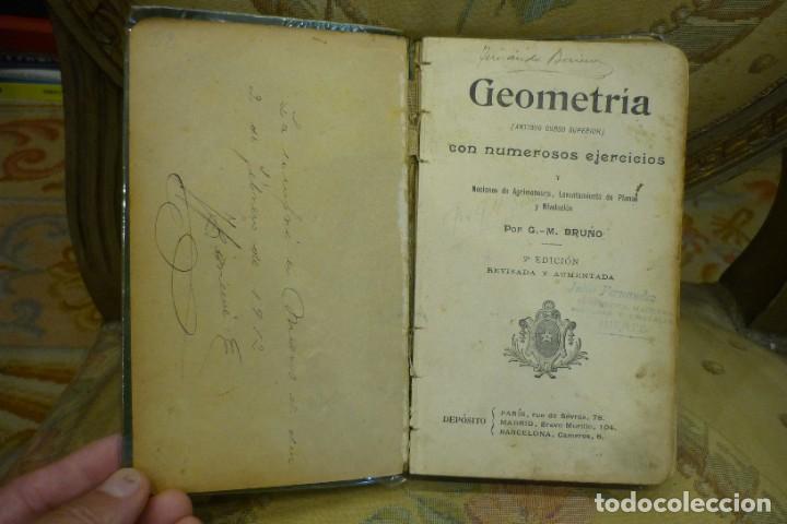 Libros antiguos: GEOMETR&Iacute;A CURSO SUPERIOR, DE BRU&Ntilde;O - Foto 5