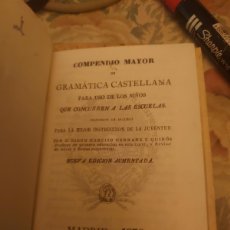 Libros antiguos: RVPR P161 PERGAMINO. COMPENDIO MAYOR GRAMÁTICA CASTELLANA. USO NIÑOS ESCUELA. 1838. Lote 366602981